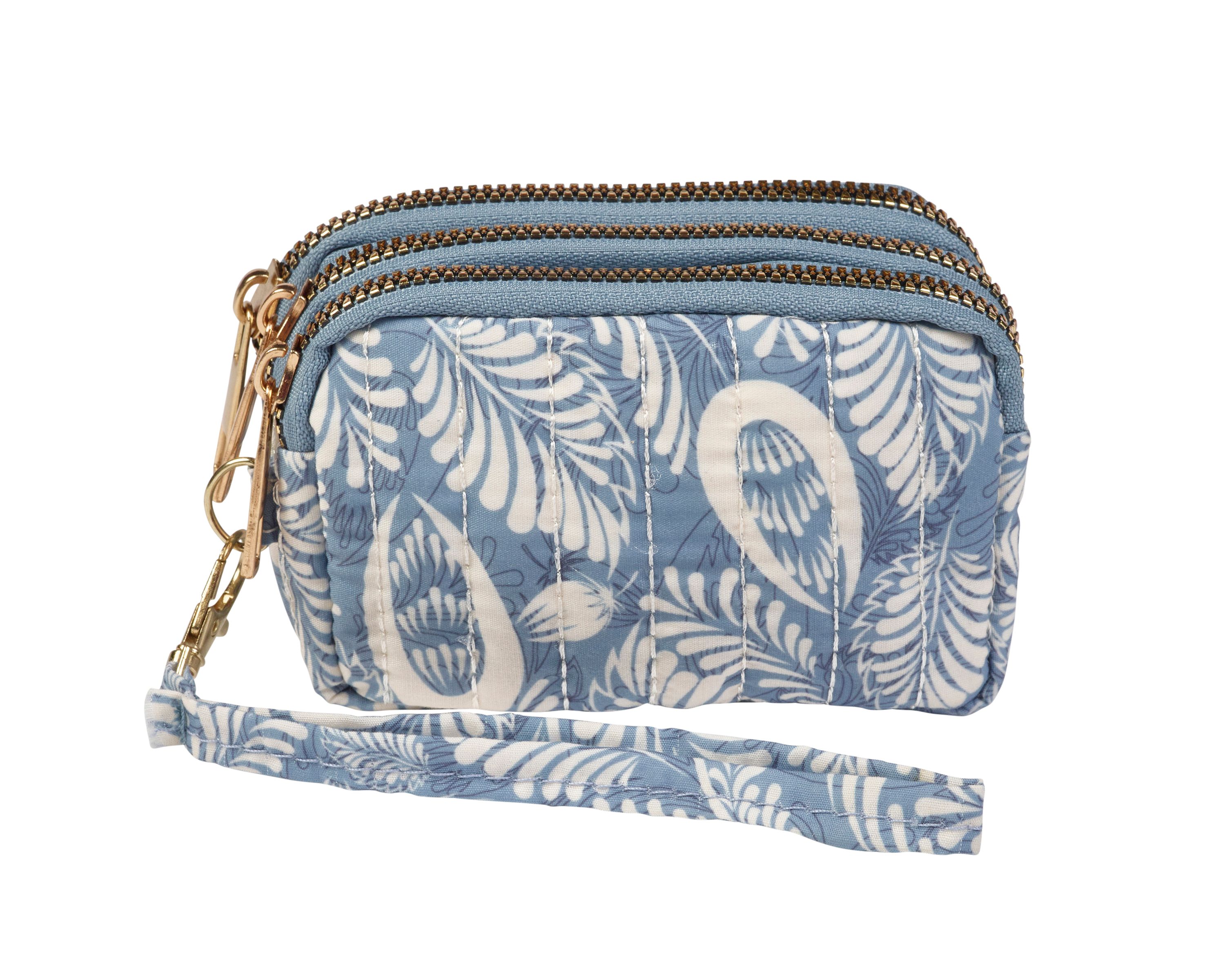 (image for) 2323 Blue Triple Top Zip Coin And Accessory Pouch
